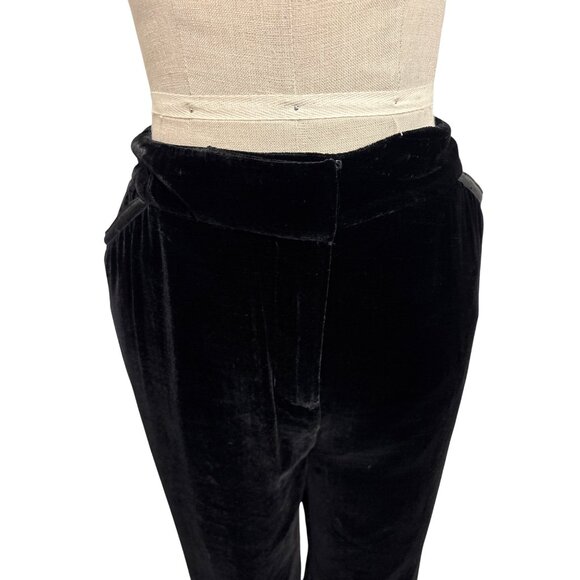 Vintage Mac and Jac Black Velvet Pants Size 10 Rayon & Silk Blend With Pockets - Picture 4 of 11